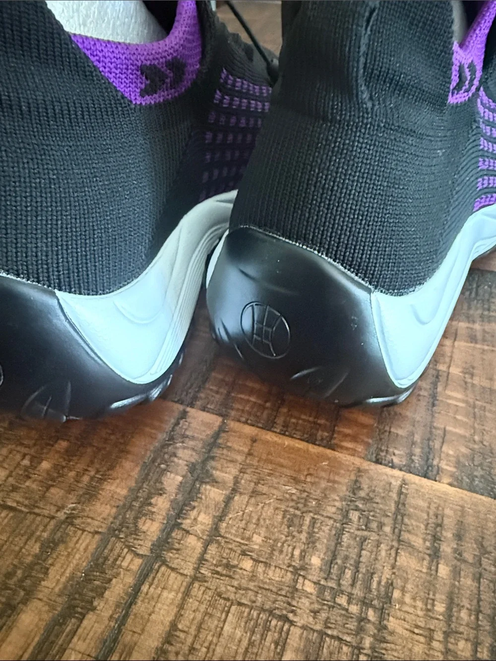 Women’s Comfort Wear Slip-On Athletic Sneakers in Black and Purple